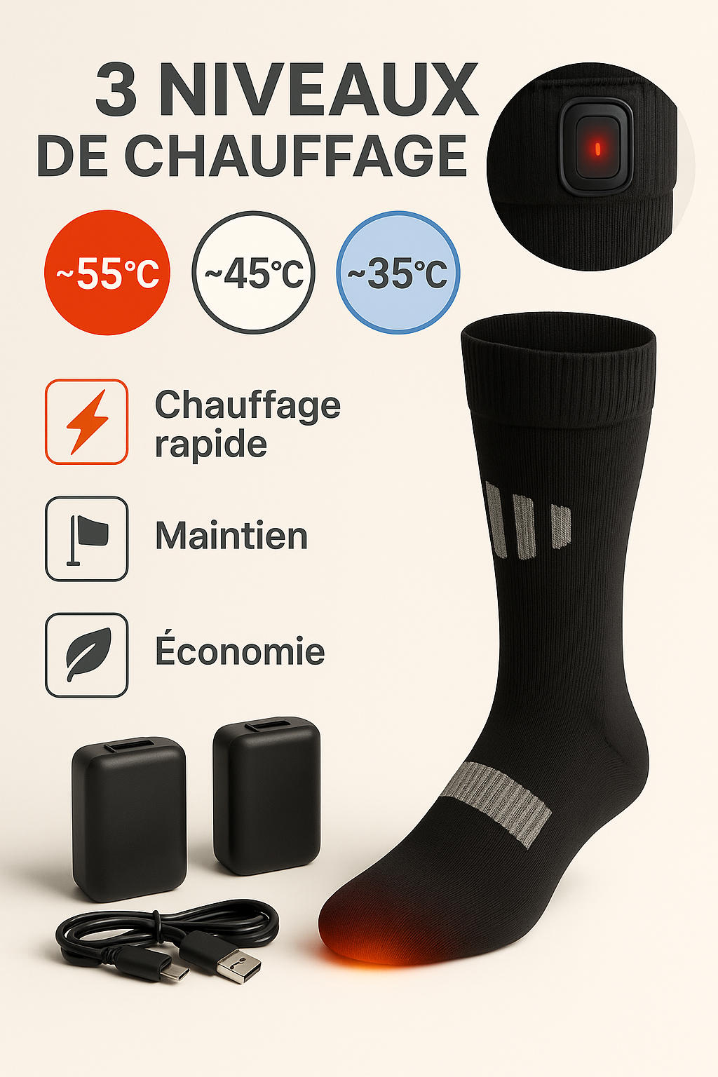 Chaussettes Chauffantes HEATIQ™