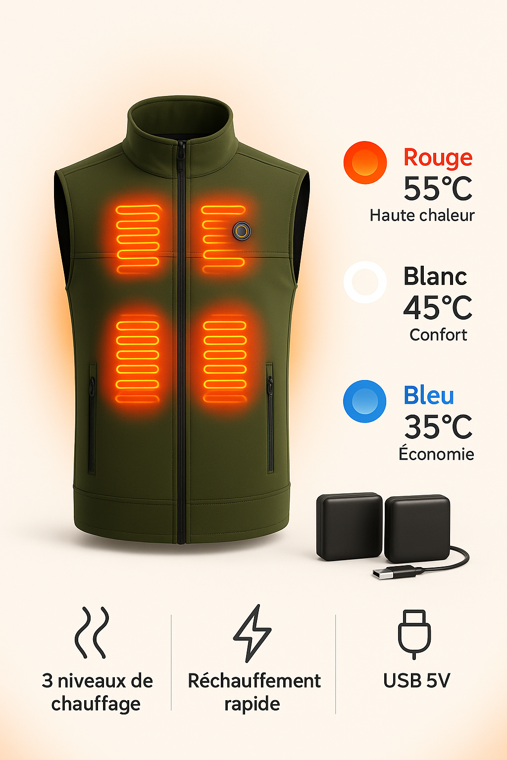 Gilet Chauffant HEATIQ™